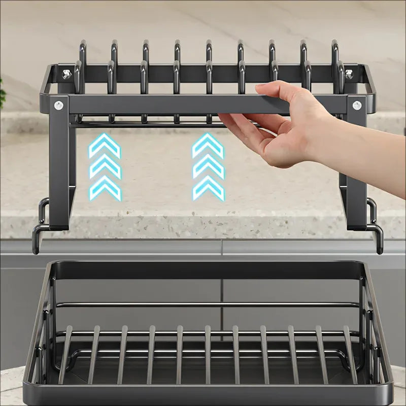 ATMDOG Stainless Steel Over Sink Dish Rack With Drainboard