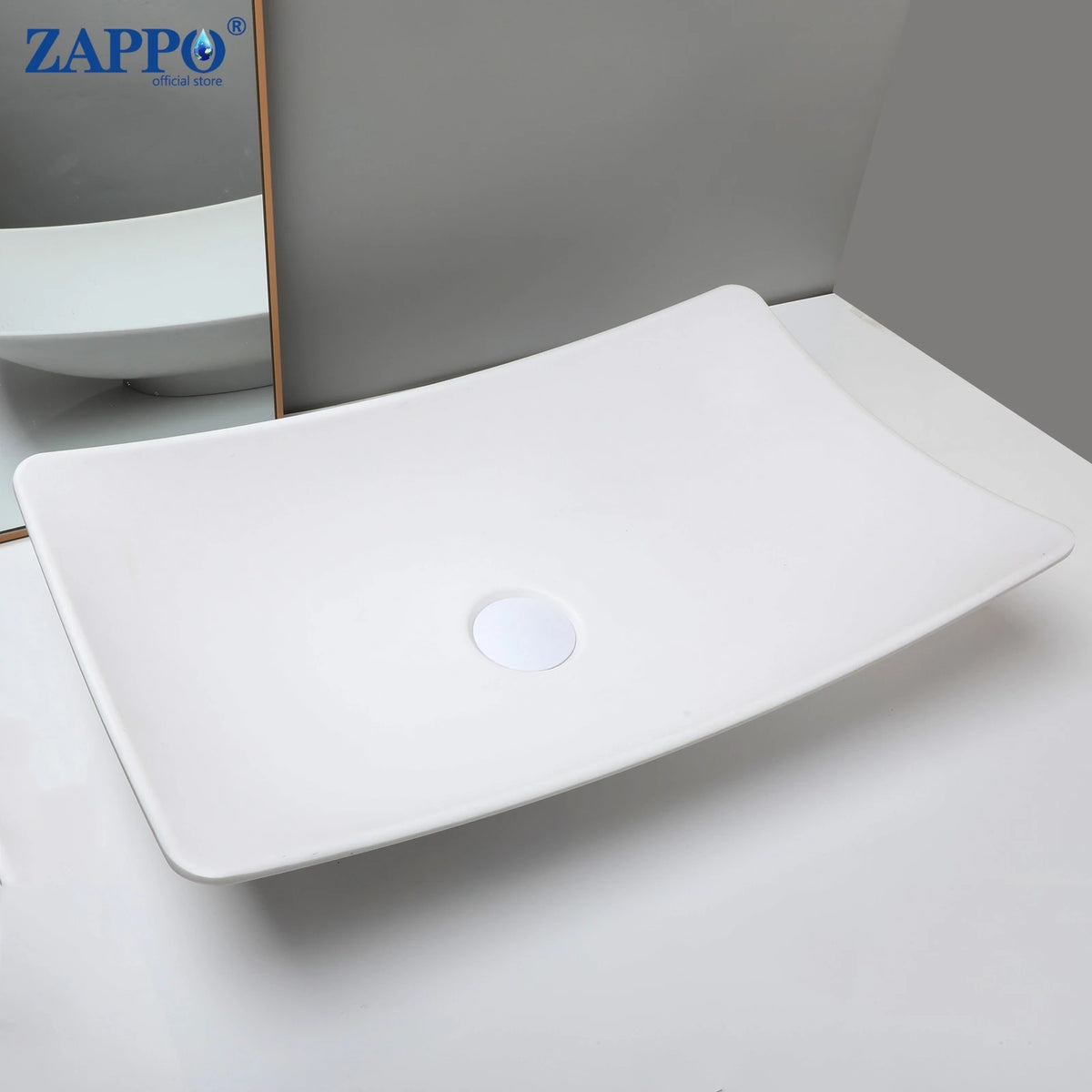 Mekkhala Rectangular Stone Resin Vessel Bathroom Sink