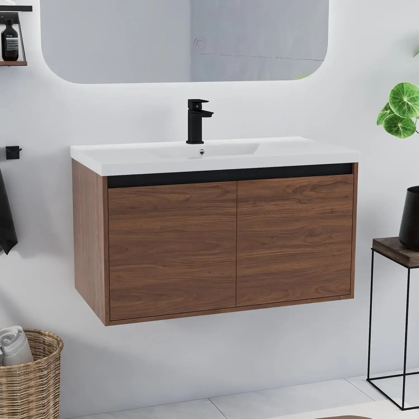 Floating Wall Mounted Vanity With Sink For Bathroom