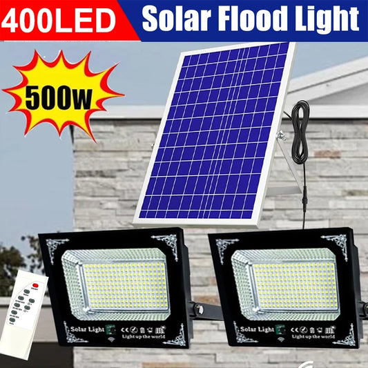 500W LED Solar Light Dual Head Flood Light Outdoor Garden