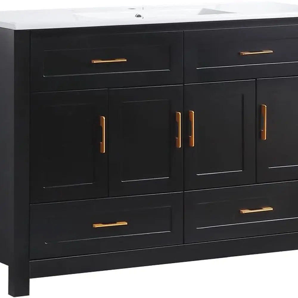 Modern Bathroom Vanity With Sink And Four Drawers Storage Cabinet