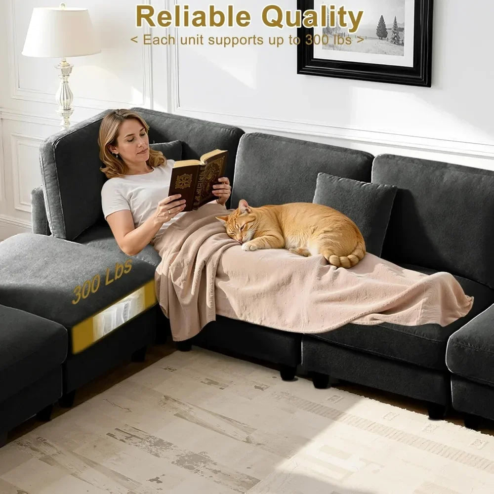 Guangbai Cloud Sofa Modular Sectional With Movable Ottoman