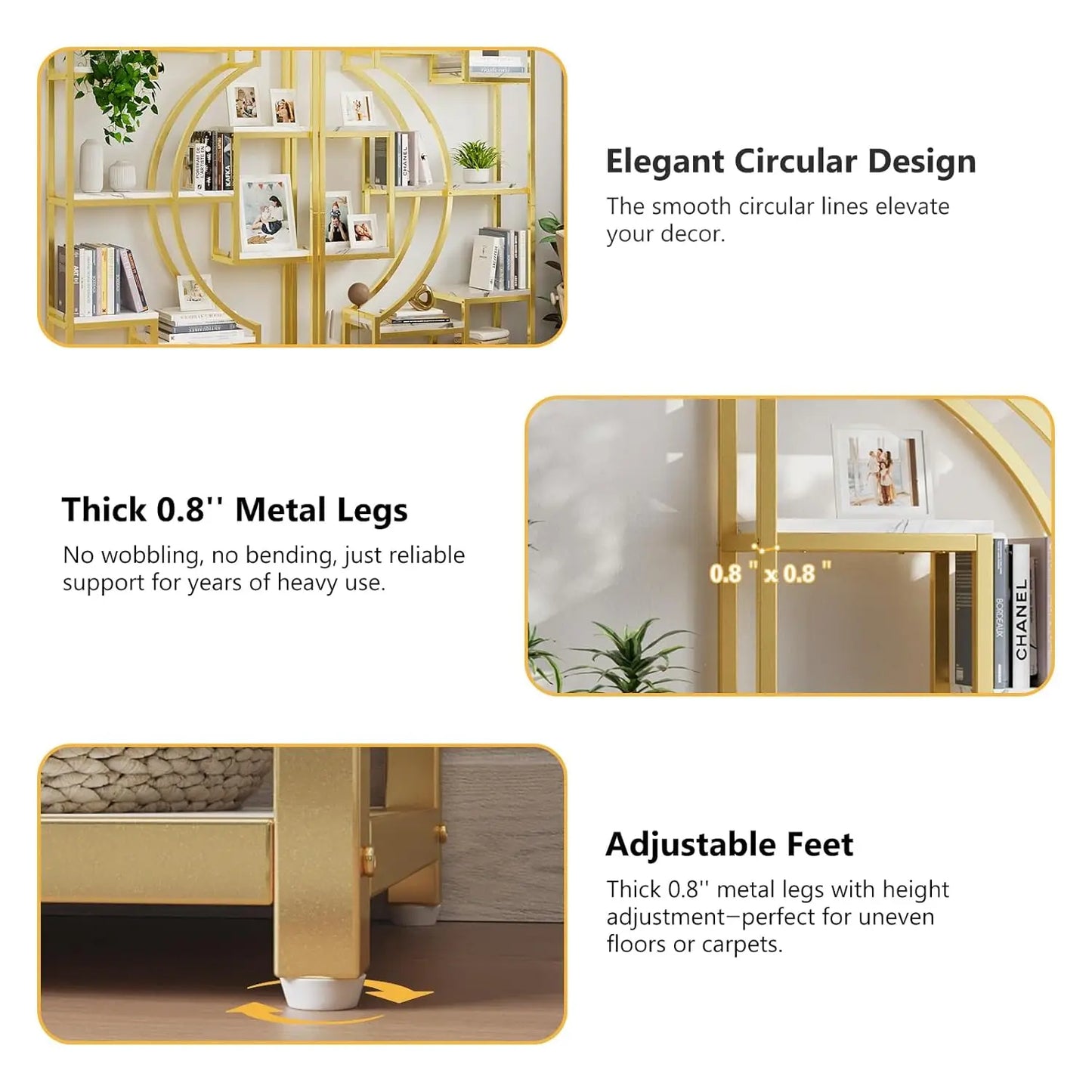 Geometric Bookshelf Metal Frame Etagere Display Shelf