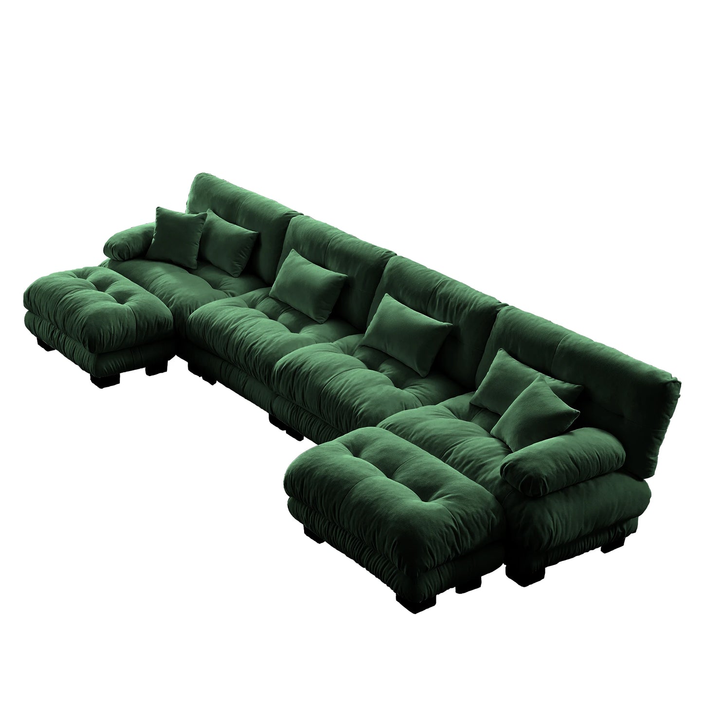 Chenille Modular Sectional Sofa Couch With Ottomans