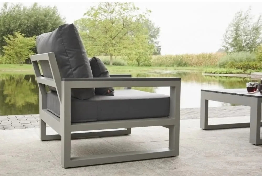 Luxury Aluminum L Shape Corner Garden Sofa Set for Outdoor Patio