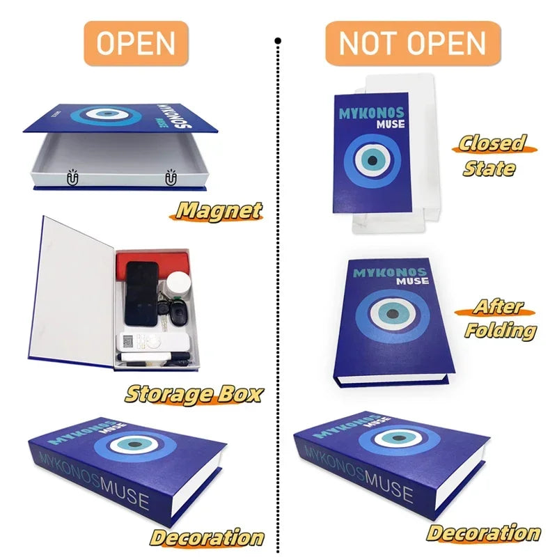 Open Luxury Fake Book Storage Box Paris Home Decor