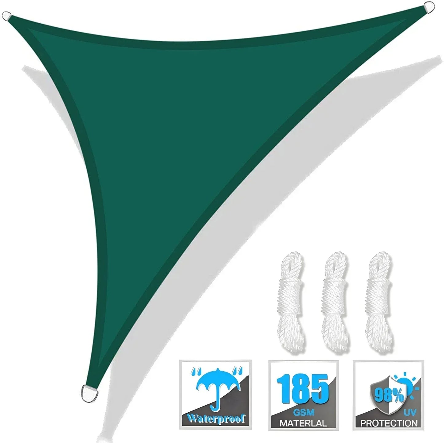 Triangle Sun Shade Sail Canopy UV Block Sunscreen Sunsail For Outdoor Patio