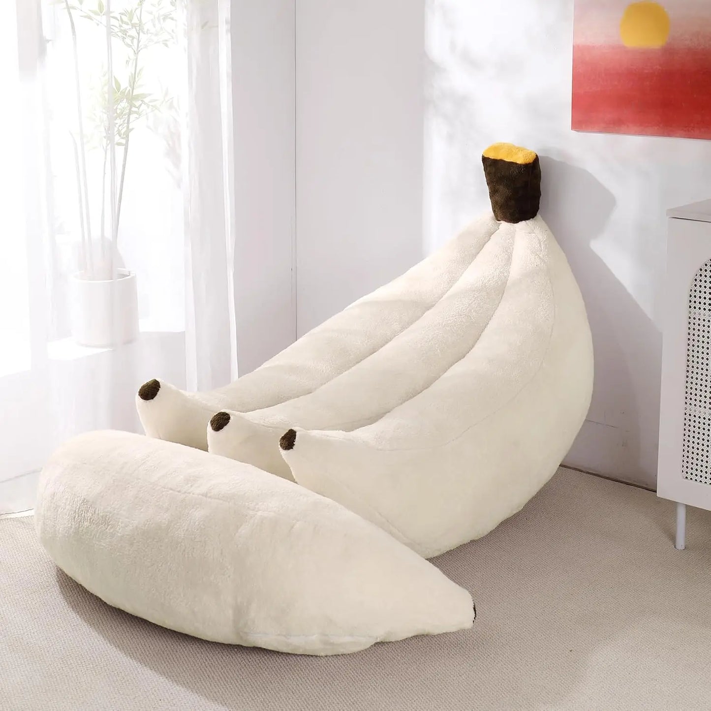 Banana Bean Bag Chair With Ottoman Floor Lounger For Teens