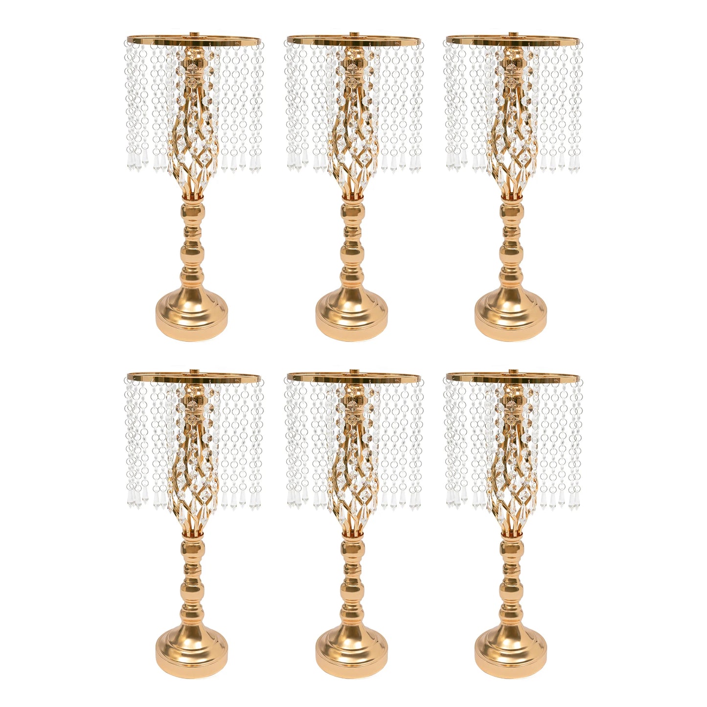 Crystal Flower Stand Wedding Centerpiece Holder Iron Vase