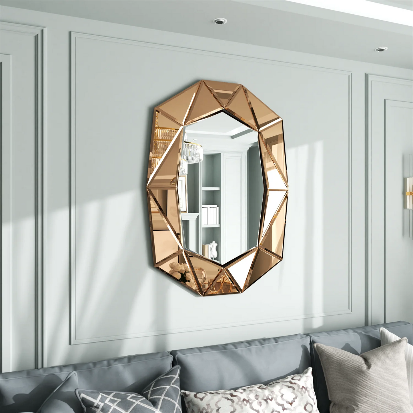 Asymmetrical Decorative Wall Mirror For Living Room And Bedroom Venetian