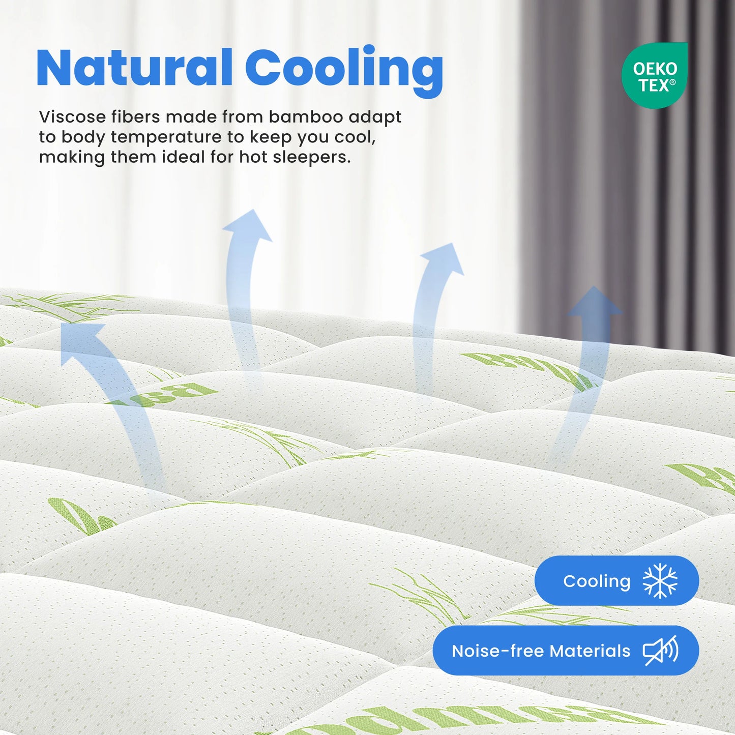 MCQ Bamboo Viscose Mattress Topper Ultra Soft Pillow Top Stretchable Pockets