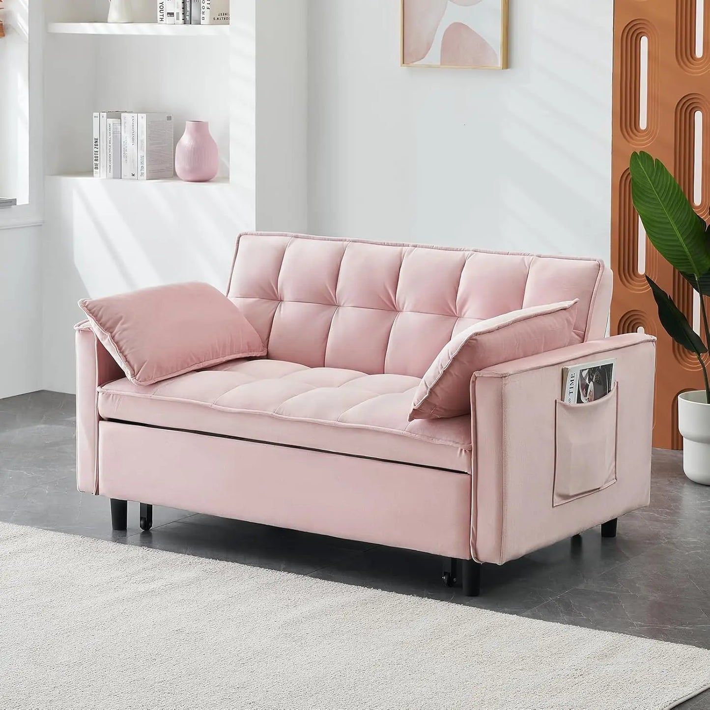 Convertible Sleeper Sofa Bed Modern Loveseat With Adjustable Reclining
