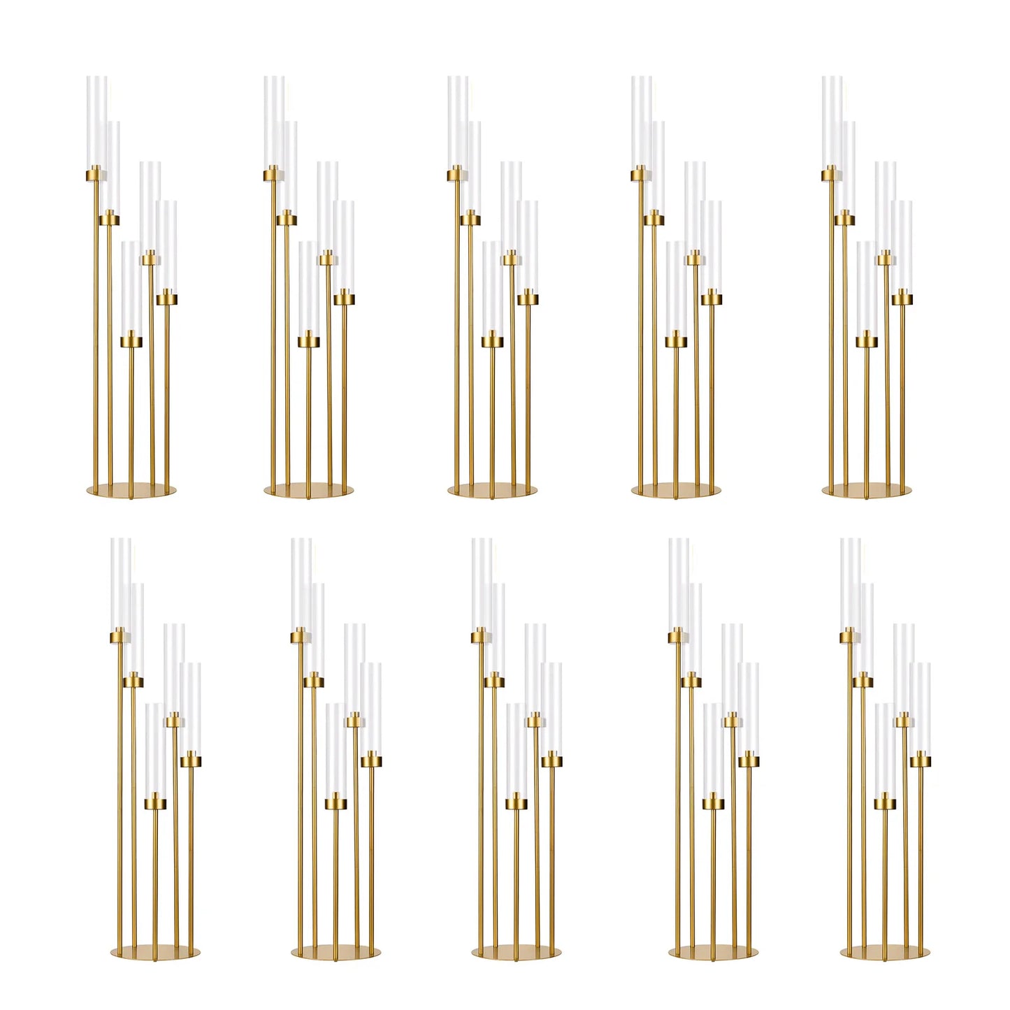 VINCIGANT 5 Arm Floor Candelabra With Acrylic Lampshade For Wedding