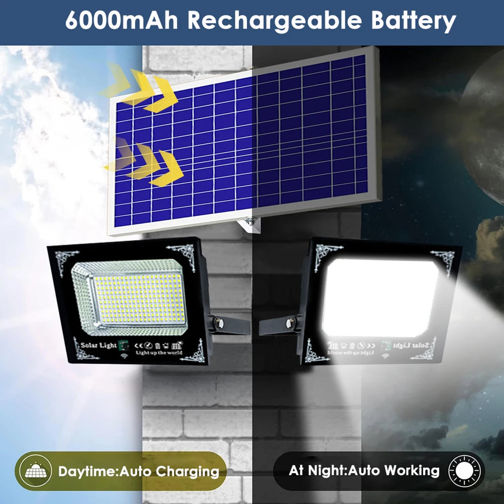 500W LED Solar Light Dual Head Flood Light Outdoor Garden
