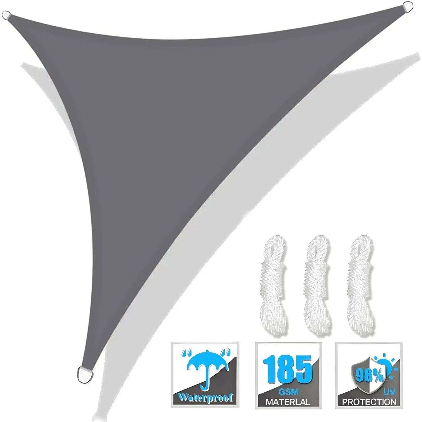 Triangle Sun Shade Sail Canopy UV Block Sunscreen Sunsail For Outdoor Patio