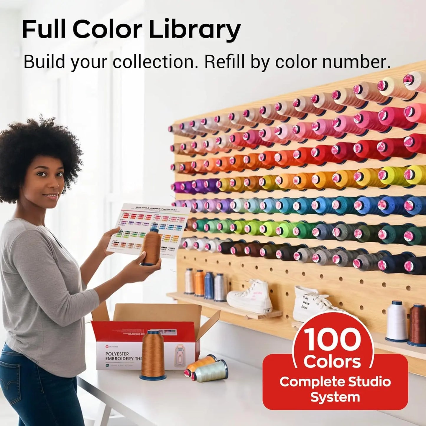 Polyester Embroidery Thread Kit 100 Spools for Machines