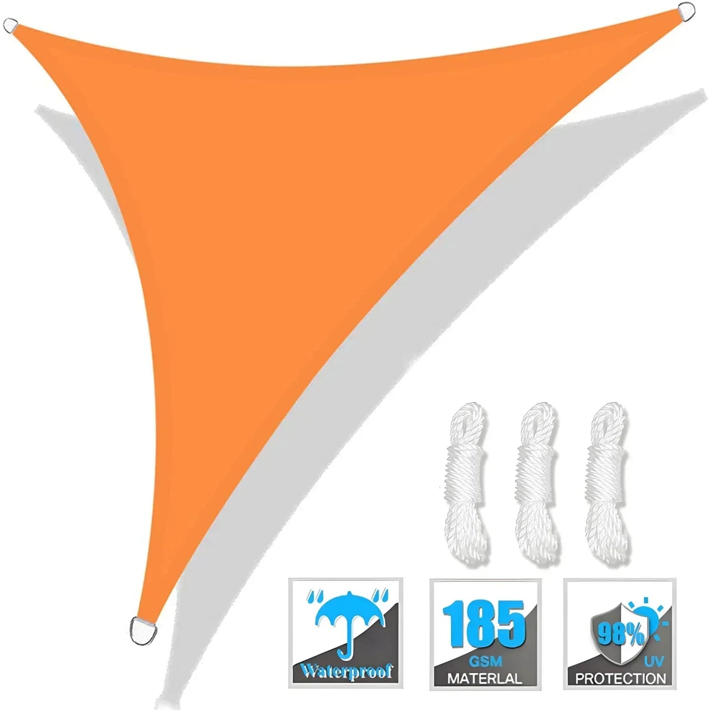 Triangle Sun Shade Sail Canopy UV Block Sunscreen Sunsail For Outdoor Patio