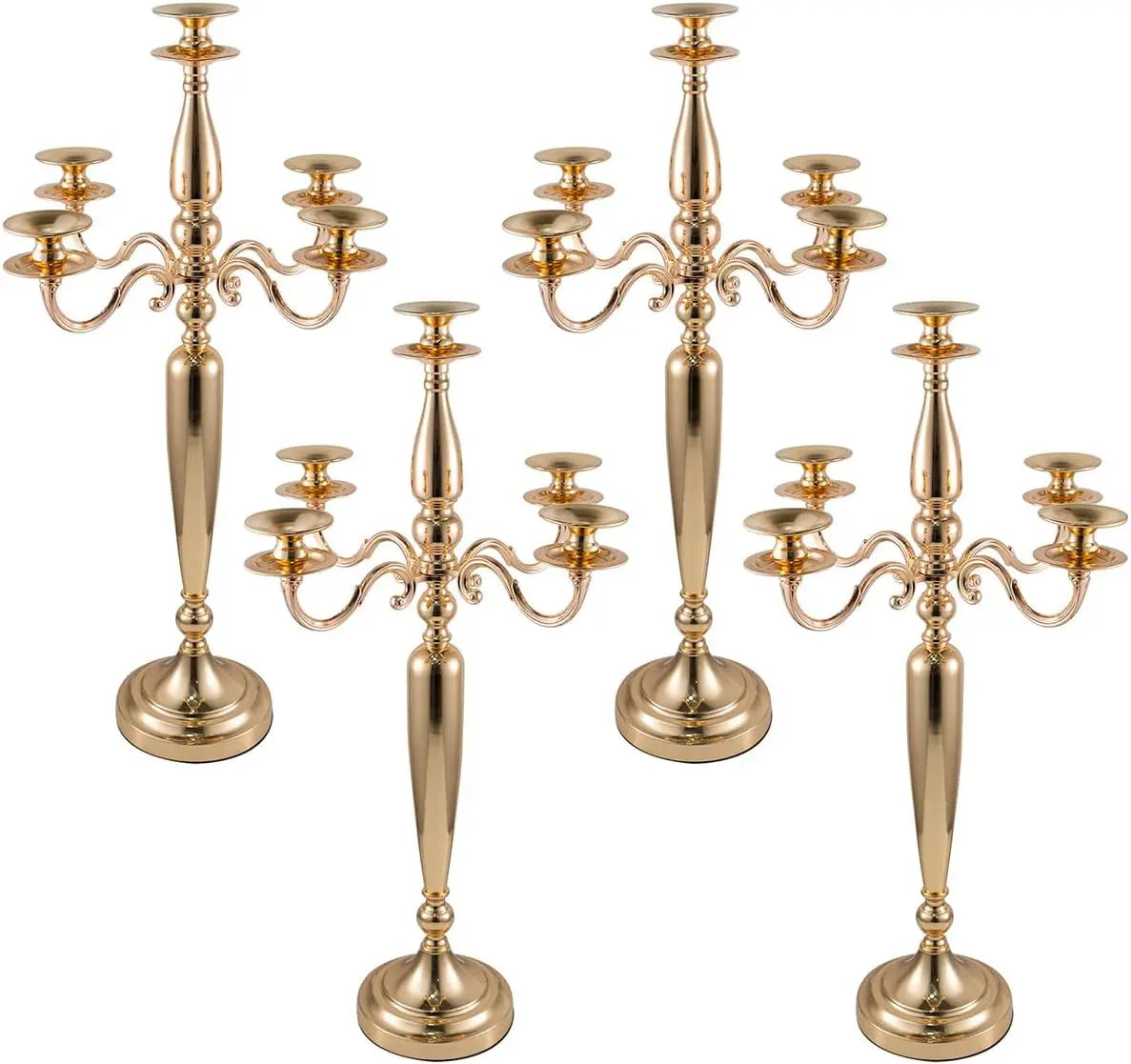 VINCIGANT 4 Piece 5 Arm Candelabra Candle Holder Table Centerpieces