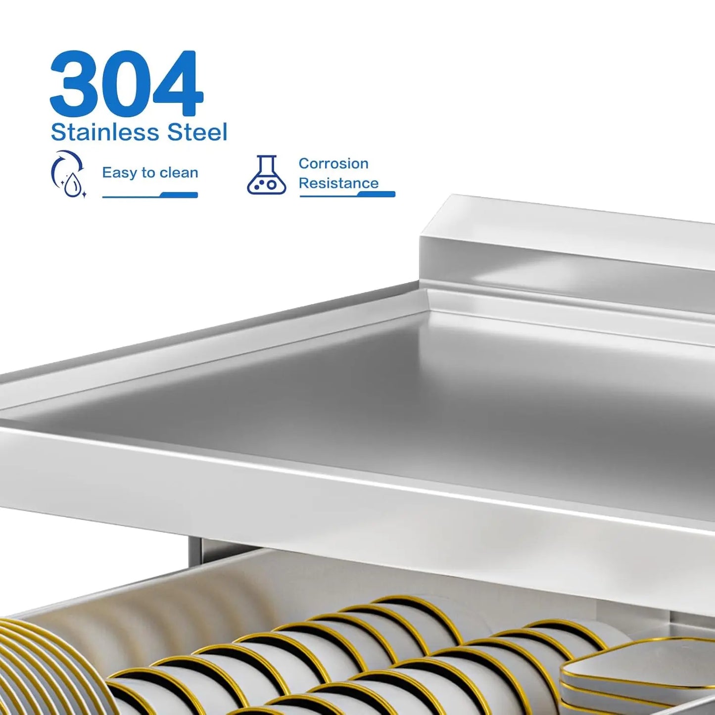 Stainless Steel Utility Sink With Drawers Single Bowl Commercial Kitchen