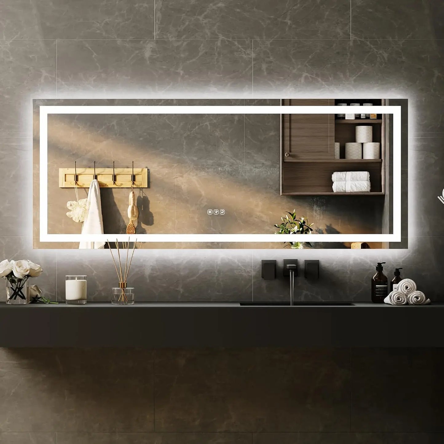 TWISTER.CK LED Vanity Mirror Memory Front Backlit Wall Mount