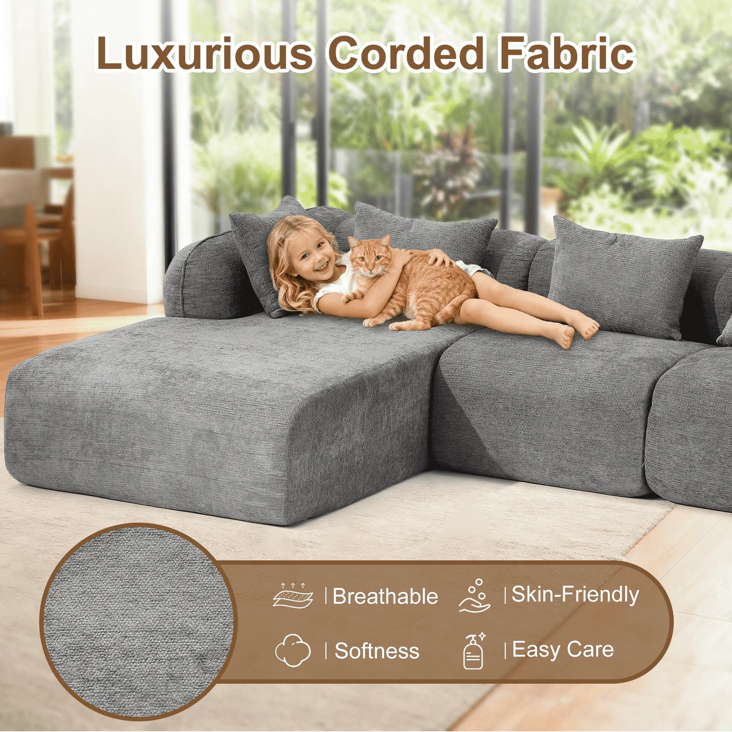 Redlife Sherpa Modular Cloud Sofa L Shaped Sectional Couch