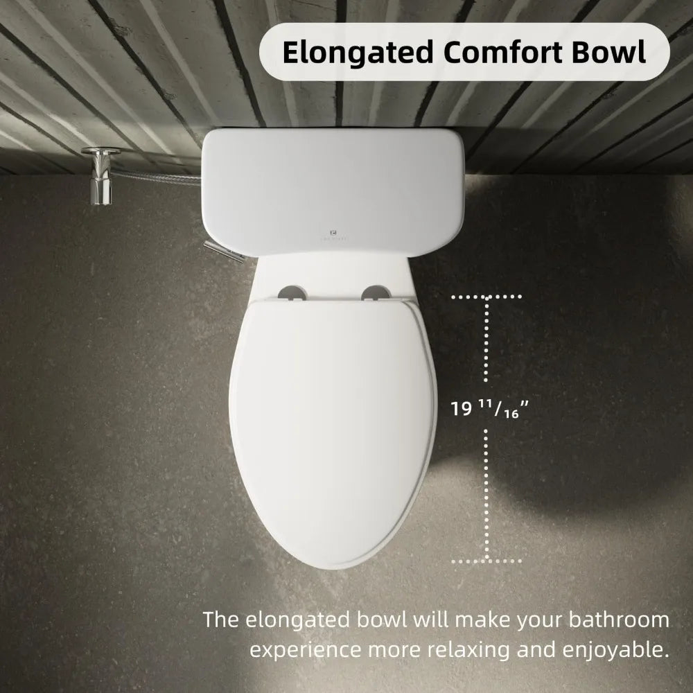 Elongated Toilet With Soft Close Seat 1.28 GPF High Efficiency