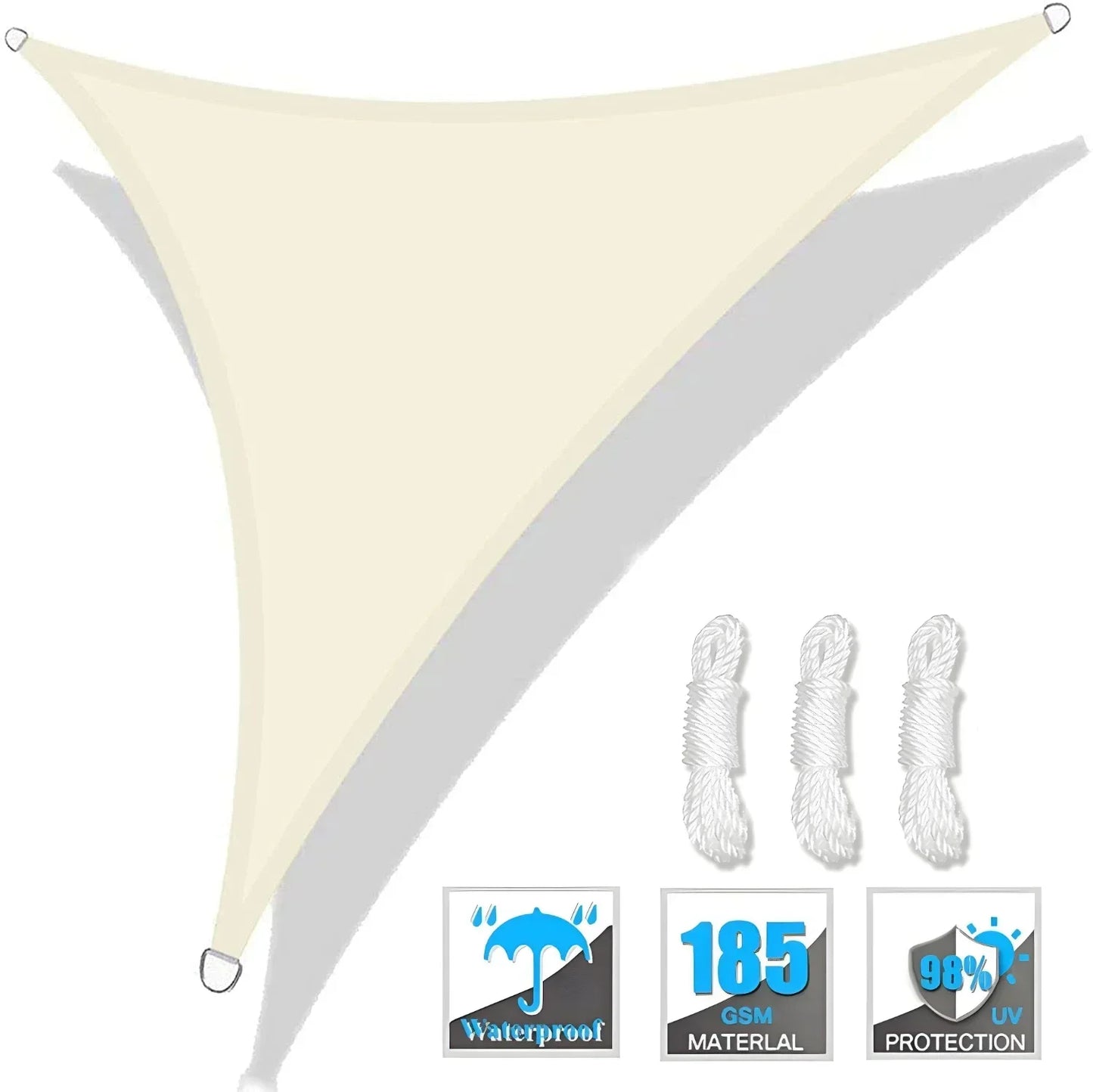 Triangle Sun Shade Sail Canopy UV Block Sunscreen Sunsail For Outdoor Patio