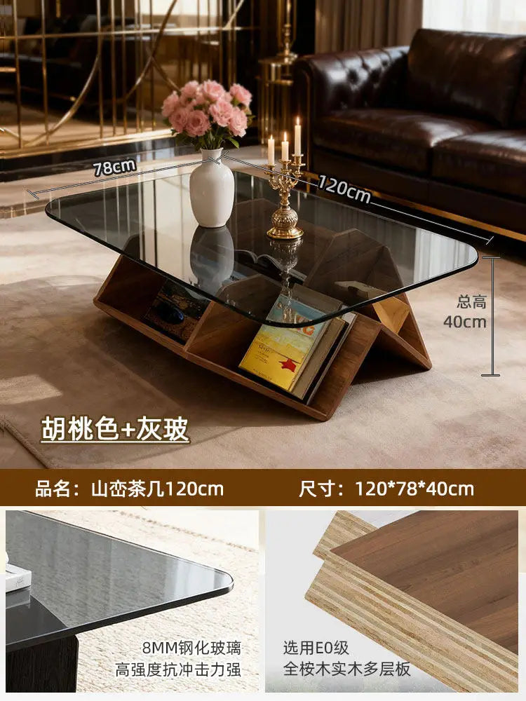 DUTRIEUX Modern Minimalist Wood Coffee Table For Living Room