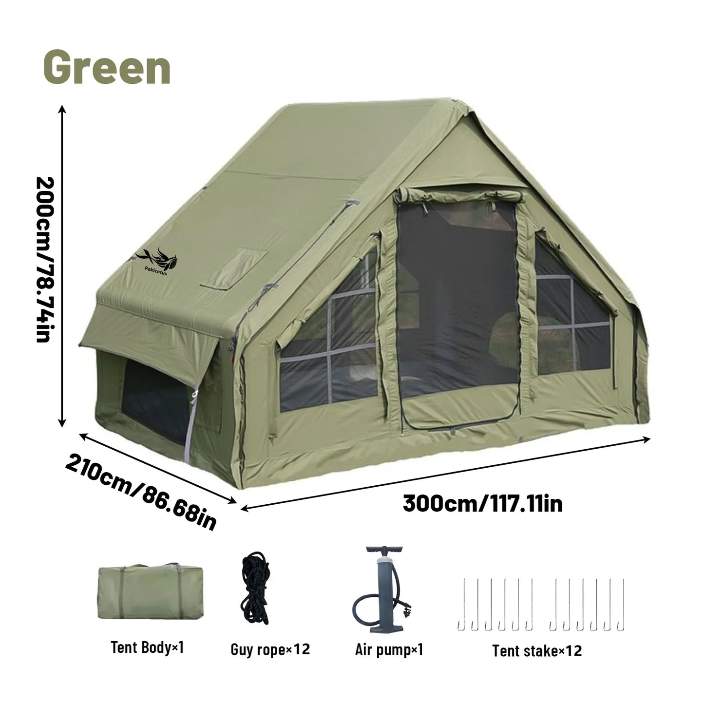 Pakicetus Inflatable Tent With Skylight And Quick Setup Pump