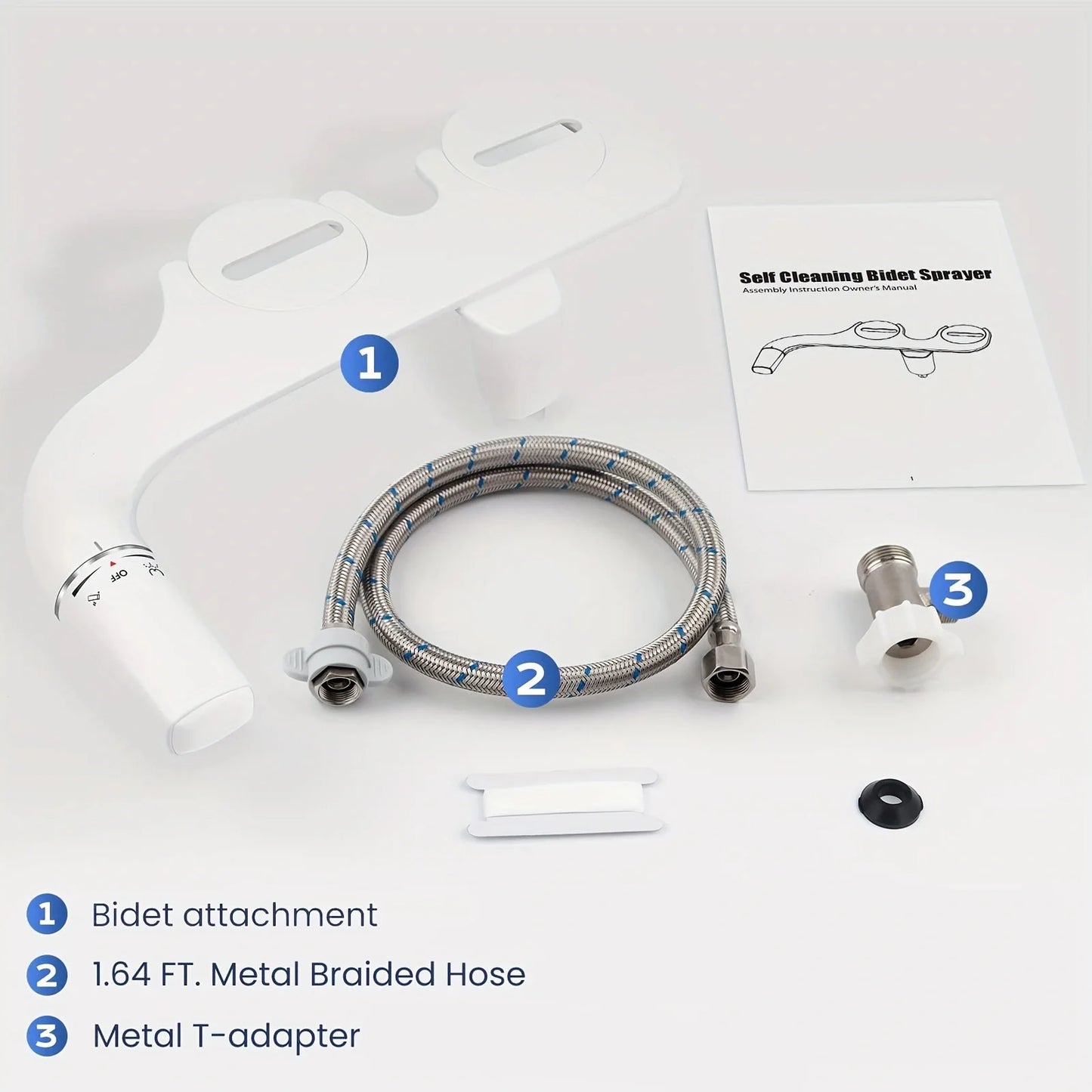 Ultra Slim Bidet Attachment For Toilet Dual Nozzle Self Cleaning