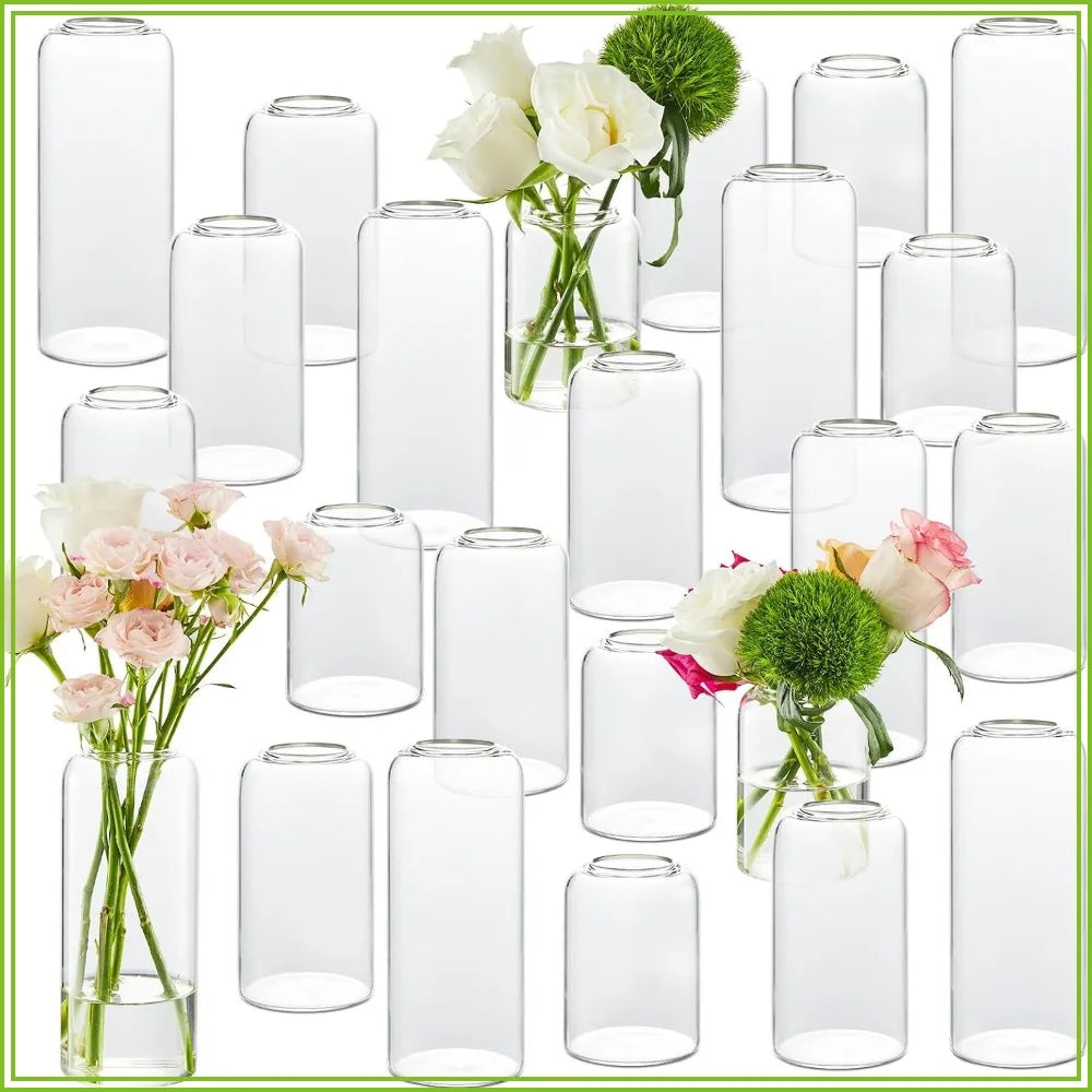 Glass Bud Vases Set 24 Pieces For Centerpieces And Decor