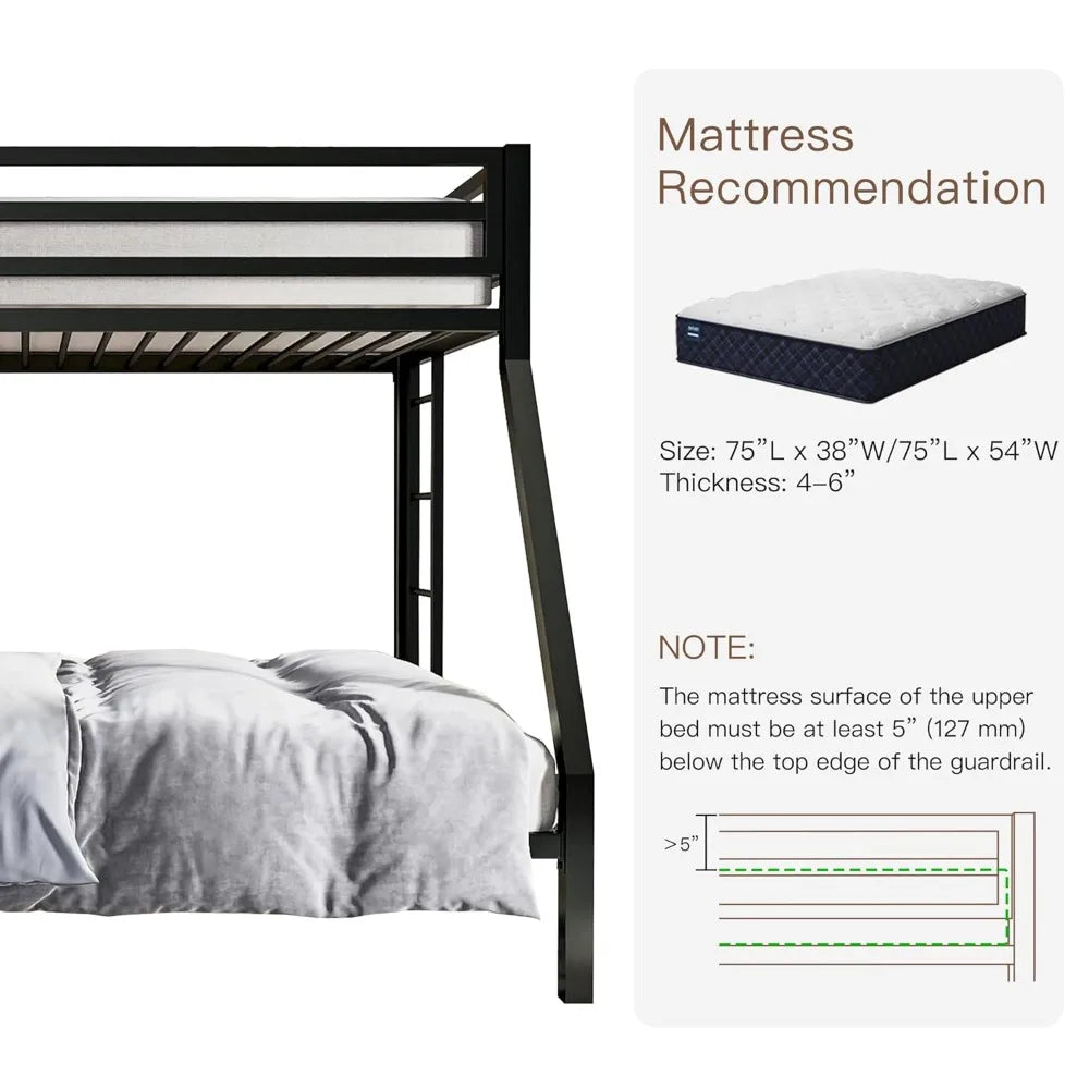 XIAOLANG Metal Loft Bunk Bed Guardrail Ladder Space Saving