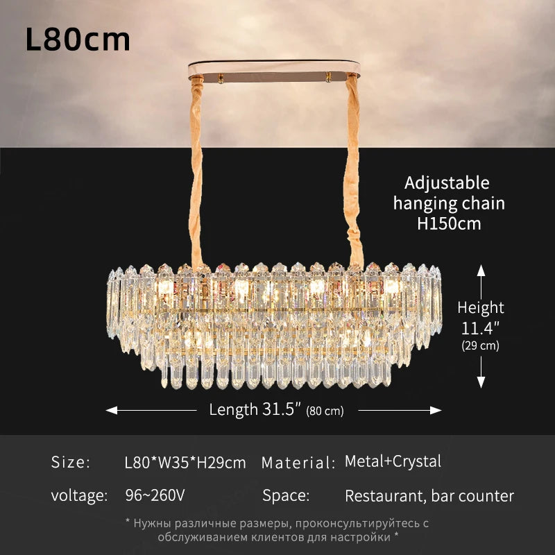 Modern LED Ceiling Pendant Light For Living Room Crystal Chandelier