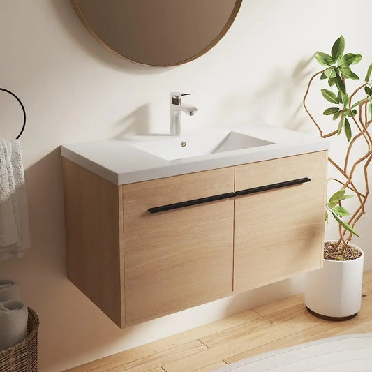 Floating Wall Mounted Vanity With Sink For Bathroom