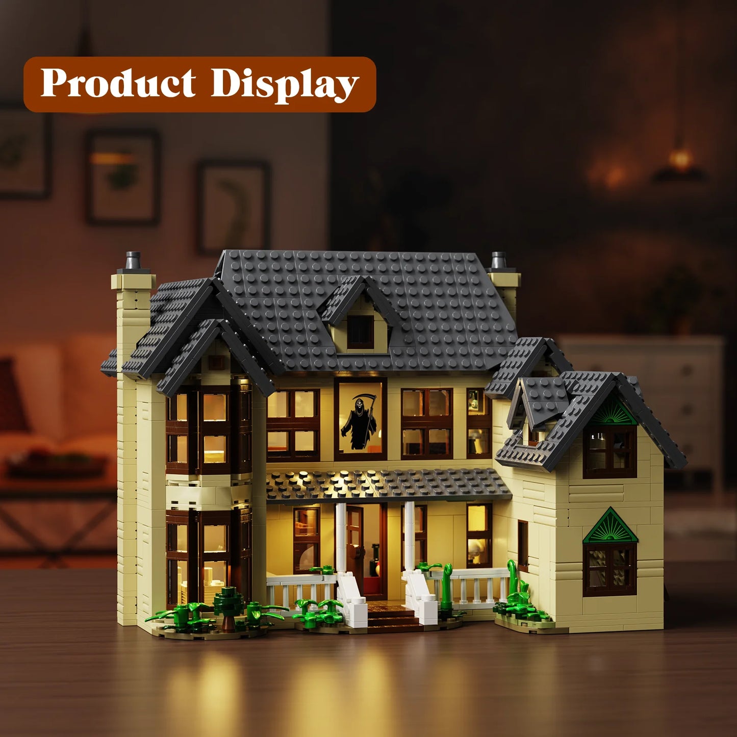 Horror House Building Block Set Haunted House Model Halloween Decor