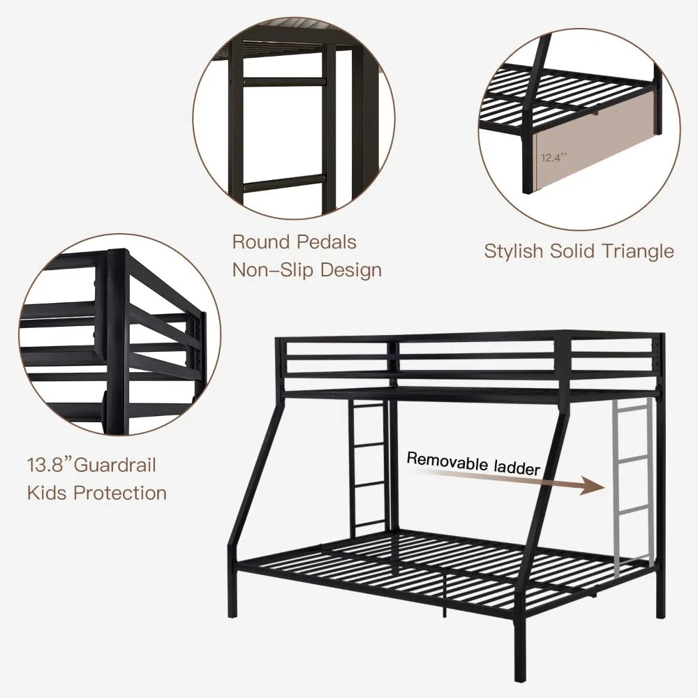 XIAOLANG Metal Loft Bunk Bed Guardrail Ladder Space Saving