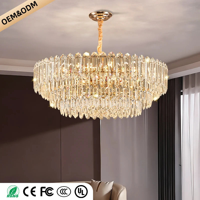 Modern LED Ceiling Pendant Light For Living Room Crystal Chandelier
