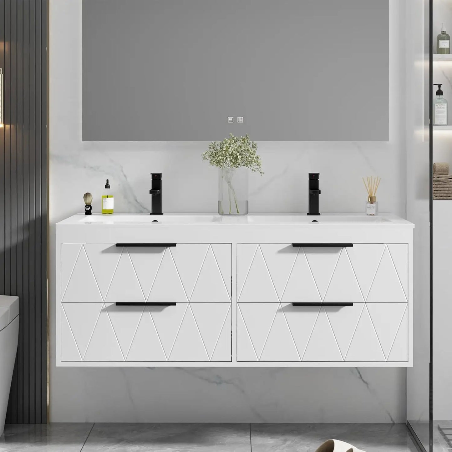 XIAOLANG Wall Mounted Floating Bathroom Vanity With Sink Soft Close