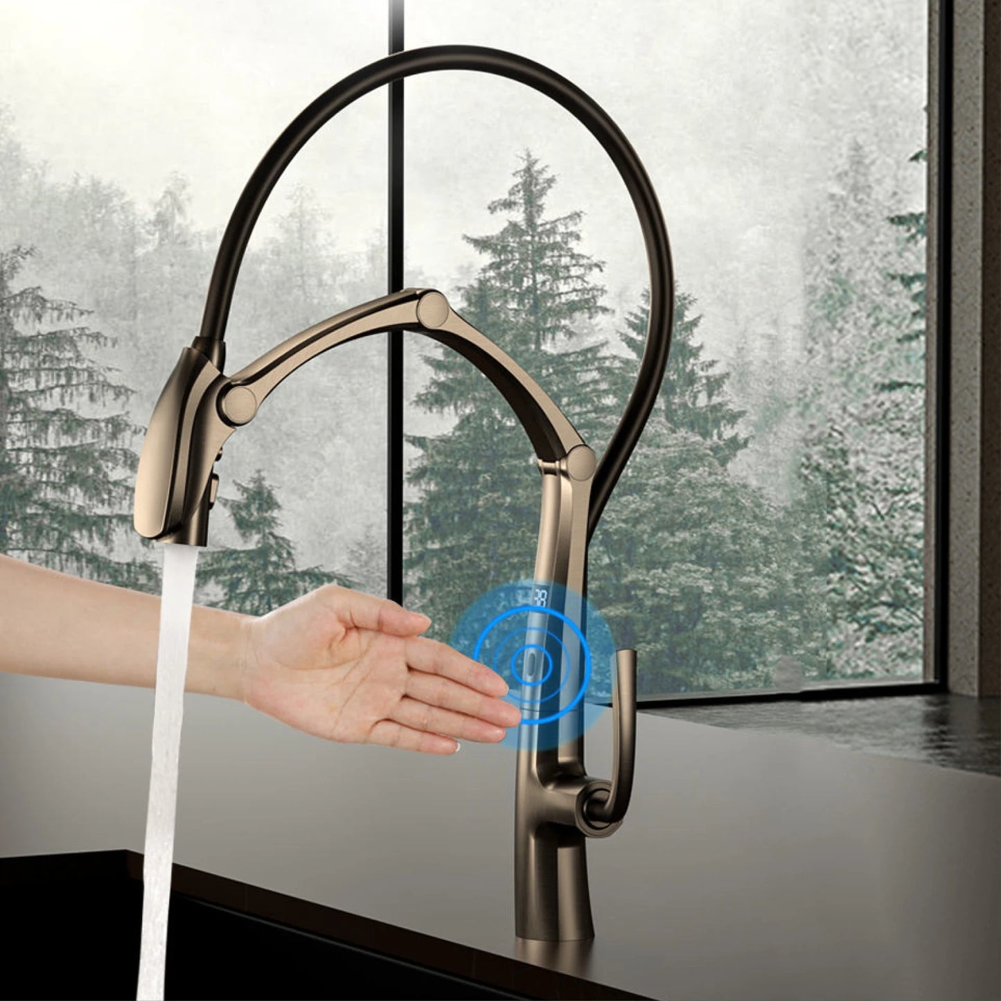Aitana Luxury Brass Kitchen Faucet With Pullout Spray