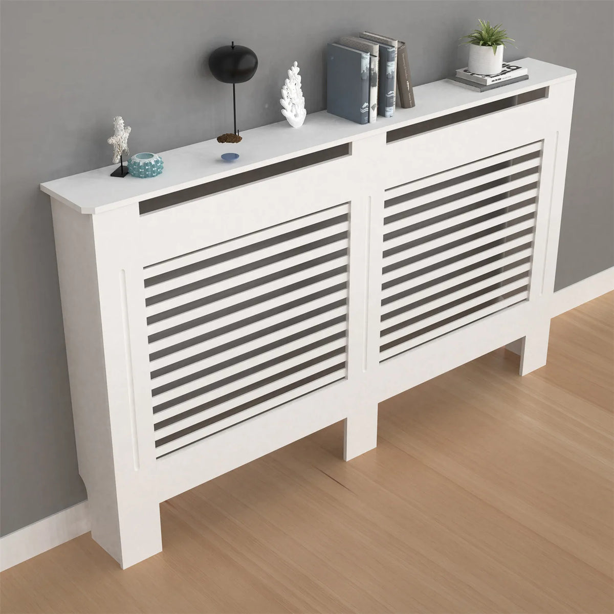 Modern Wood Radiator Cover Cabinet With Grill Shelf For Home