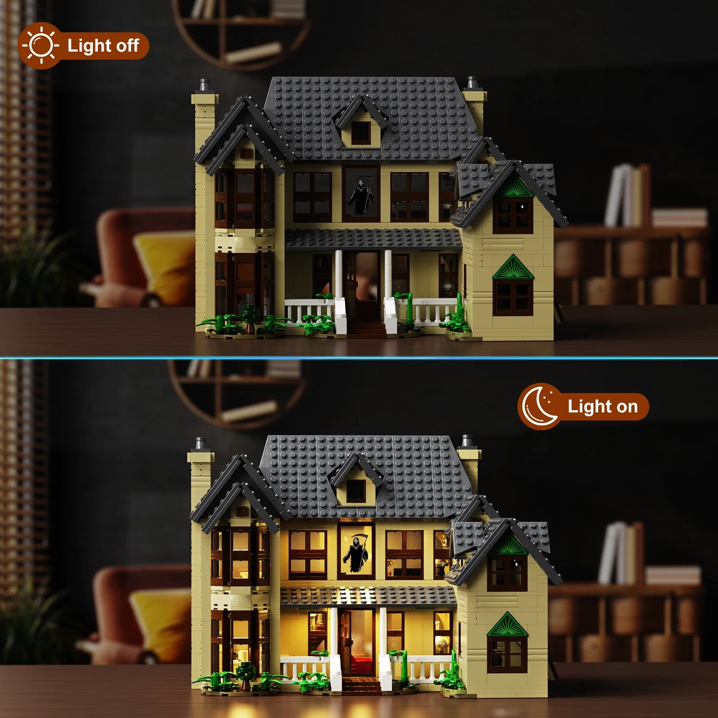Horror House Building Block Set Haunted House Model Halloween Decor
