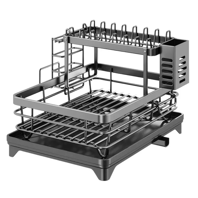 ATMDOG Stainless Steel Over Sink Dish Rack With Drainboard
