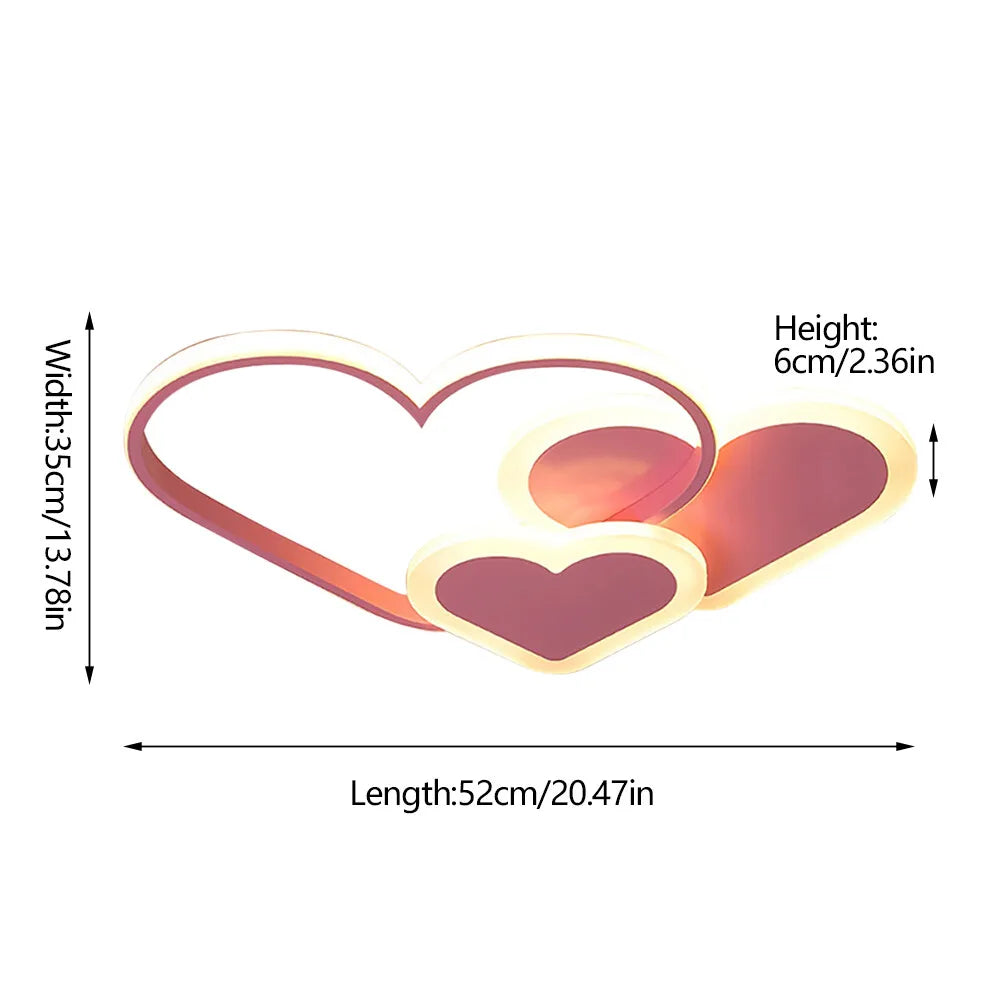 Heart Shaped LED Ceiling Lamp With Remote Control 36W 3000-6000K