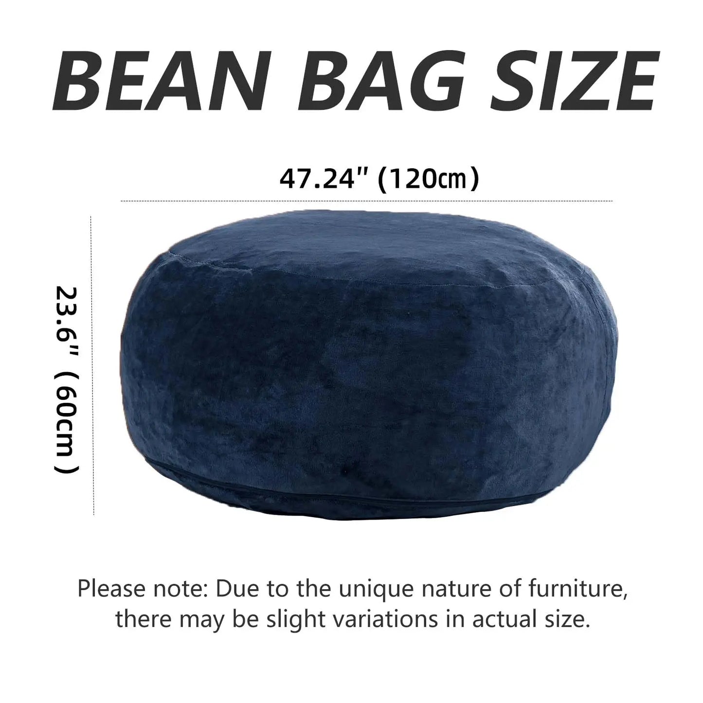 Memory Foam Bean Bag Chair With Soft Microfiber Cover