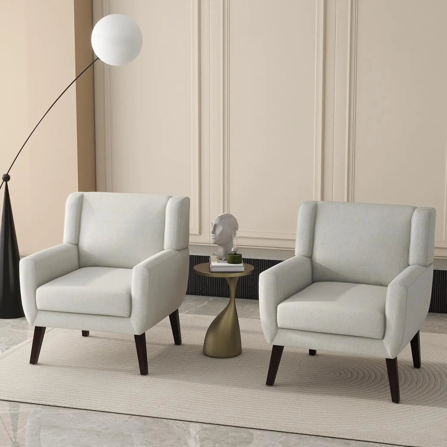PU Leather Accent Chairs Set Of 2 Modern Armchairs