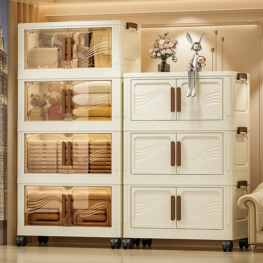 Foldable Storage Box With Clear Door For Home Organization