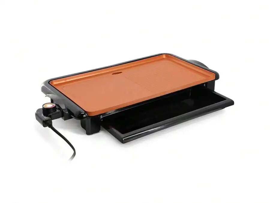 XMSJ Electric Grill Griddle With Copper Coating Nonstick Surface 220V