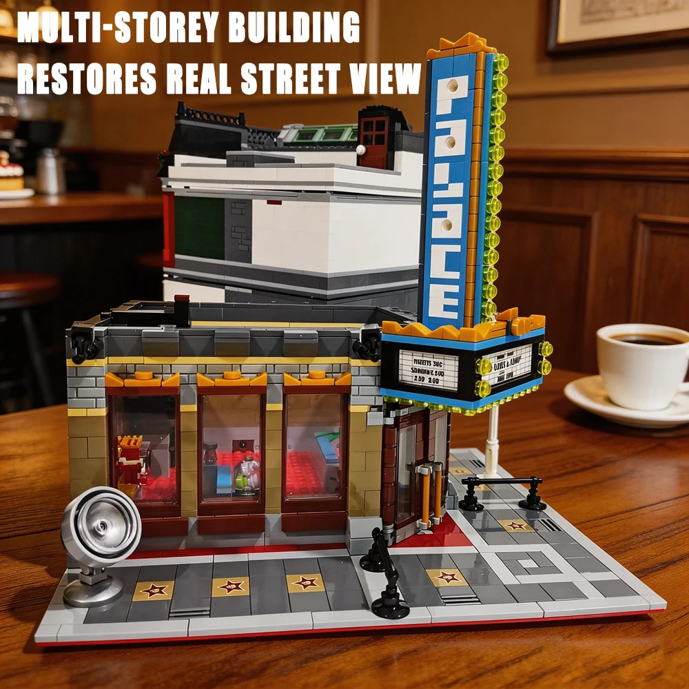Creative City Street View Building Blocks Palace Cinema Set