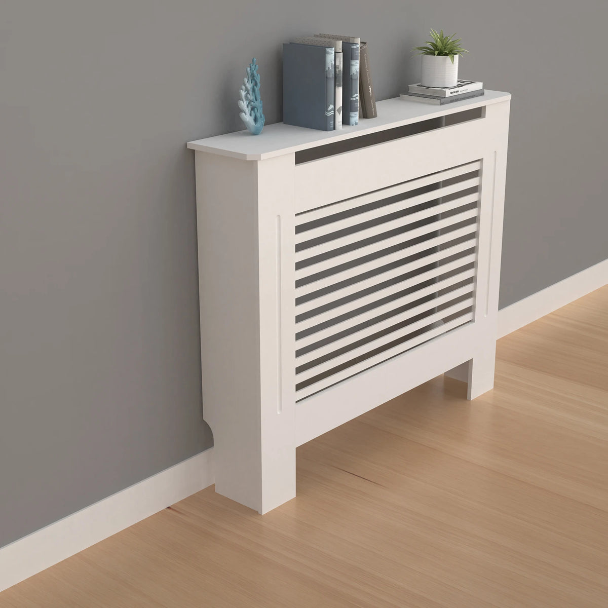 Modern Wood Radiator Cover Cabinet With Grill Shelf For Home