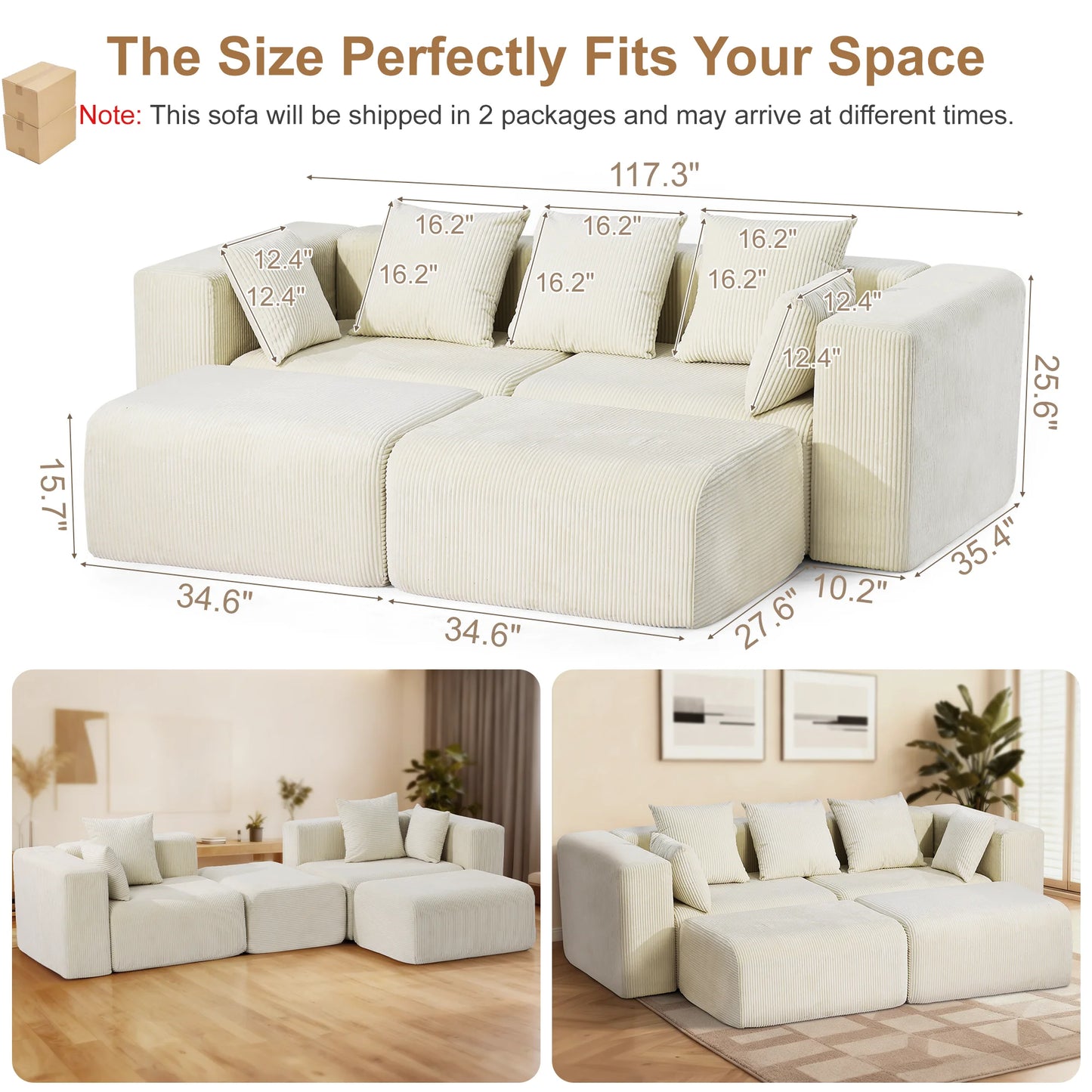 Redlife Cloud Sofa With Deep Seat Memory Foam